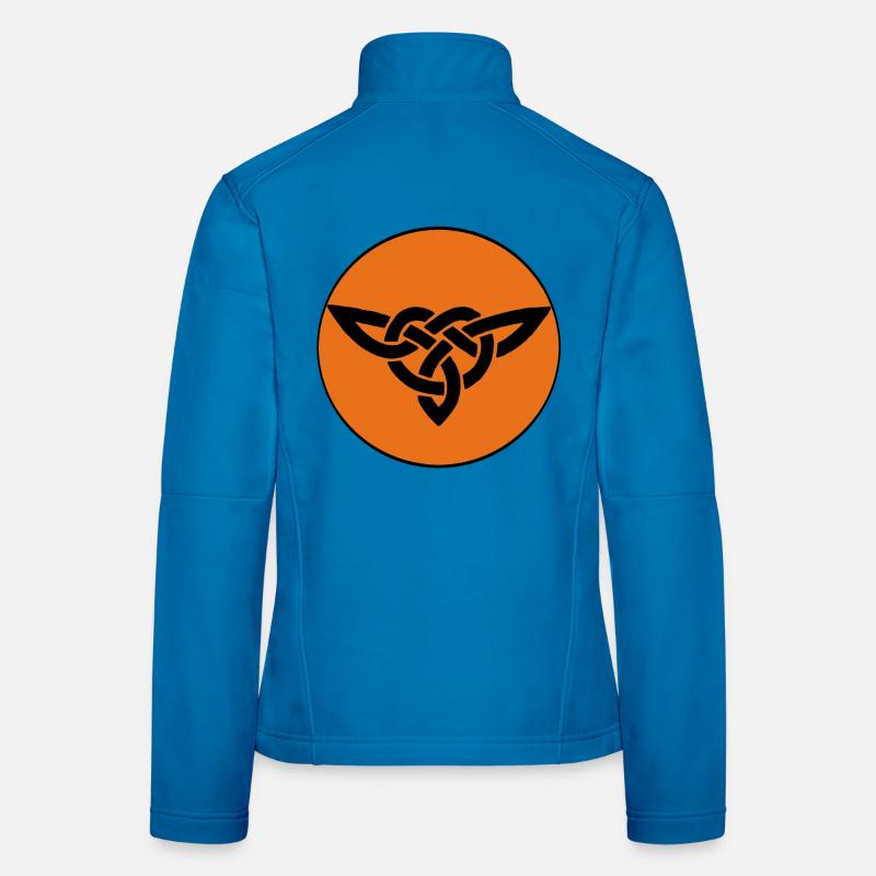 Oiseau celte orange Veste en tissu softshell Femme