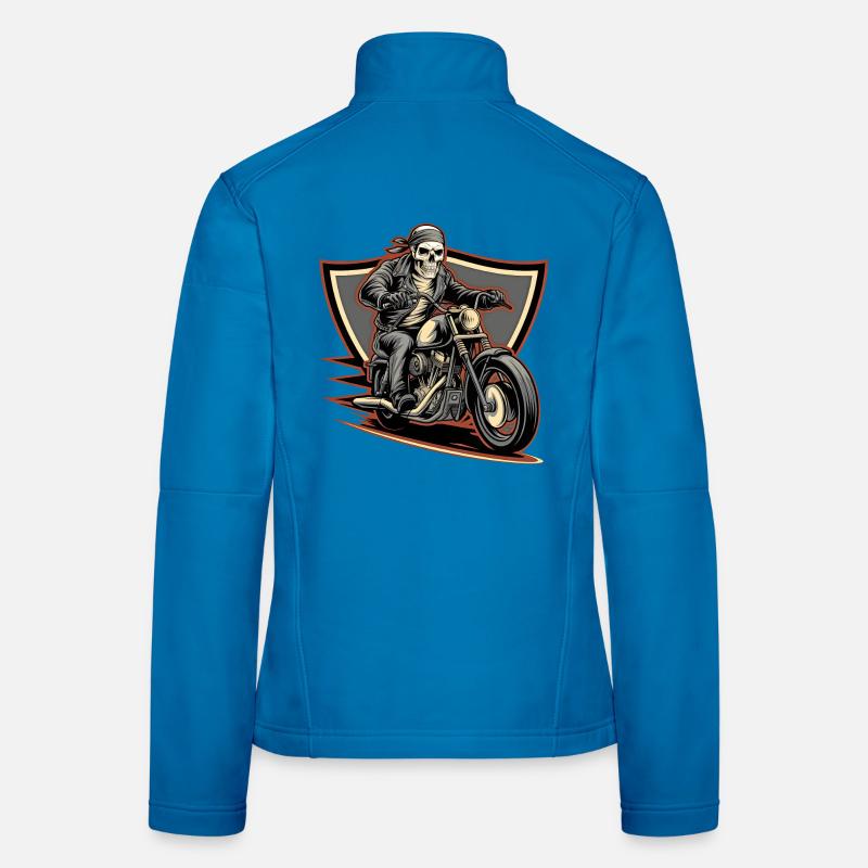 Fearless biker on a gloomy ride - Women's Softshell Jacket - light blue