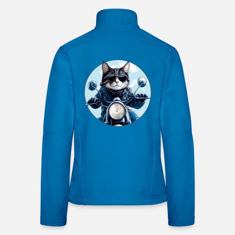 Katze Motorradfahrer Frauen Softshelljacke