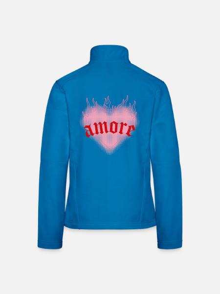 Brennende Liebe - Frauen Softshelljacke - Lichtblau - Hinten