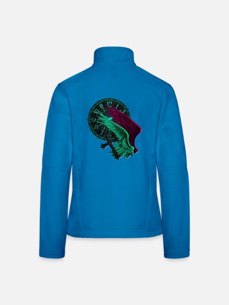 Engelflügel Neon uhren - Frauen Softshelljacke - Lichtblau - Hinten