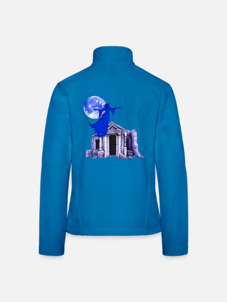 Geister silhouette über Gruft Ruine - Frauen Softshelljacke - Lichtblau - Hinten