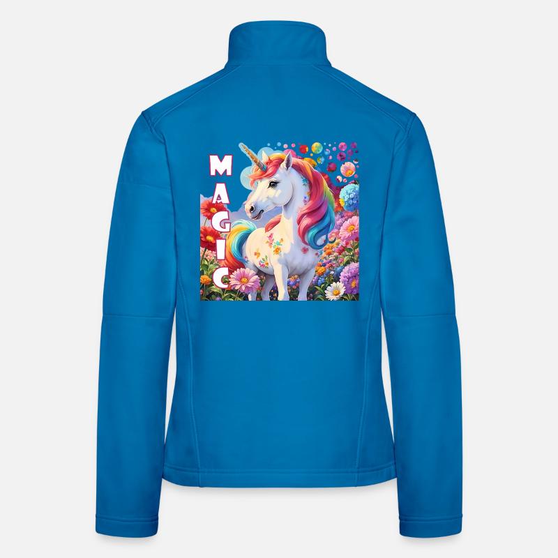 Zauberhaftes Einhorn in Regenbogenfarben Krafttier - Frauen Softshelljacke - Lichtblau