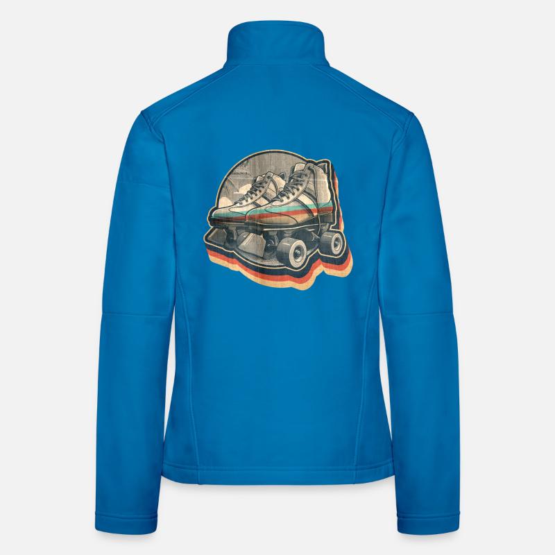Vintage Sommer Retro Disco Grafikdesign Rollschuh Frauen Softshelljacke