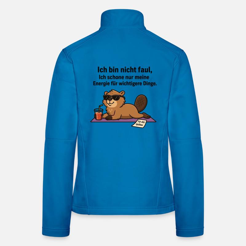 Fauler Biber im Chillmodus Frauen Softshelljacke