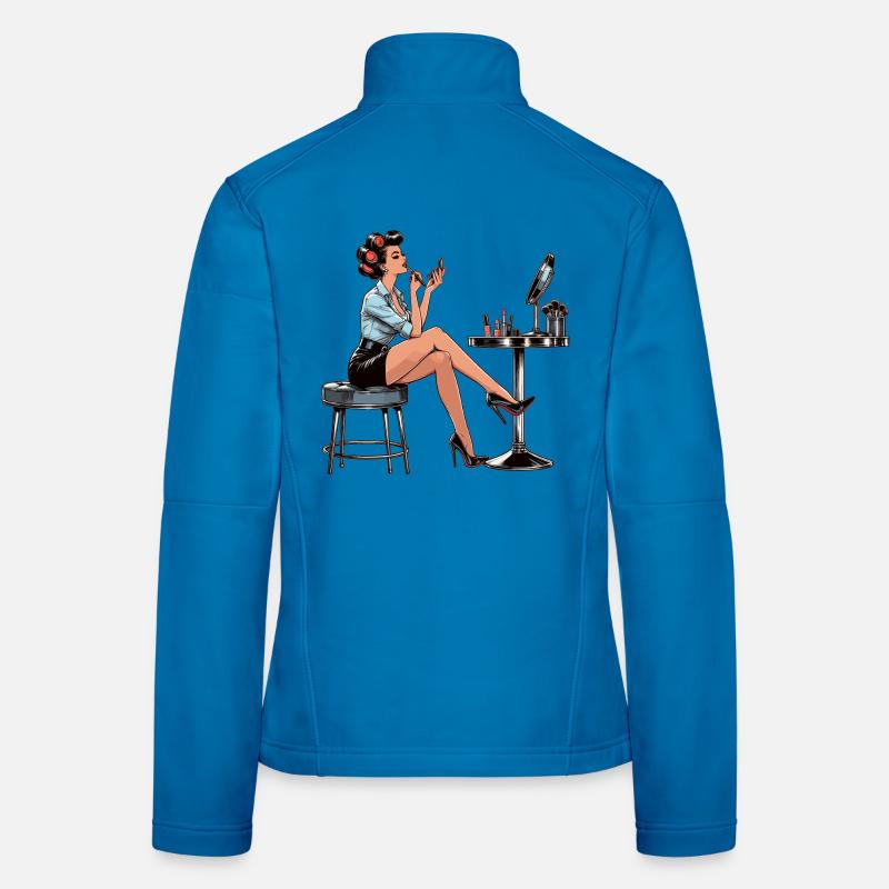 Woman Rockabilly Make Up Make Up Retro Gift Women's Softshell Jacket