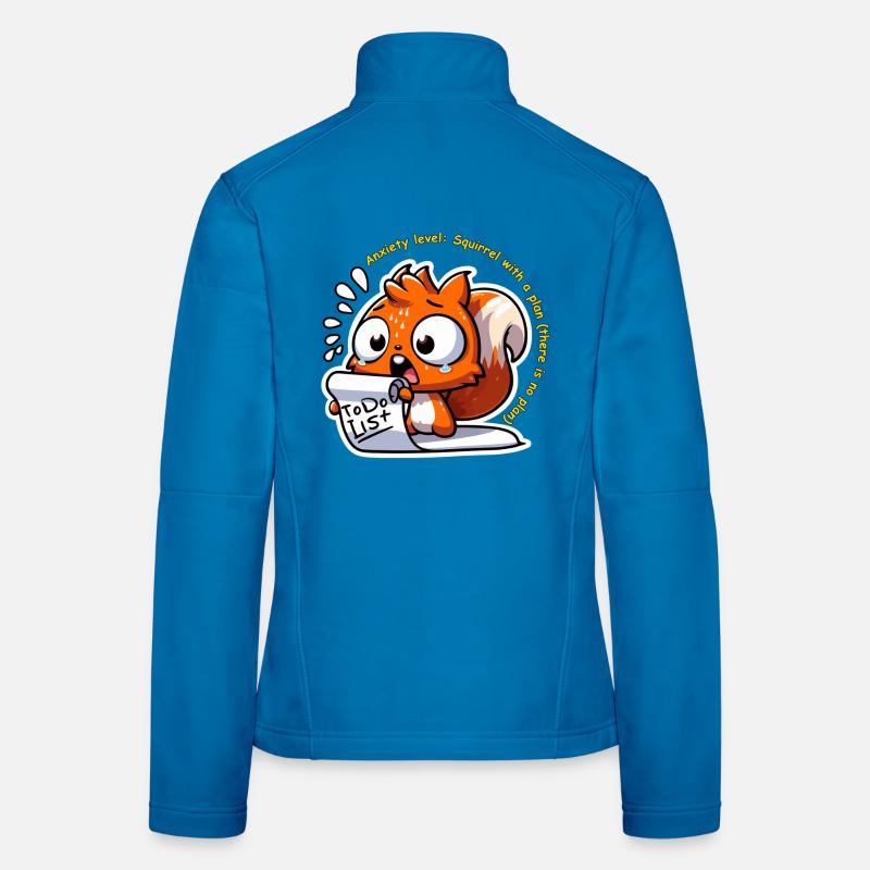 Anxious Squirrel with To-Do List Women's Softshell Jacket