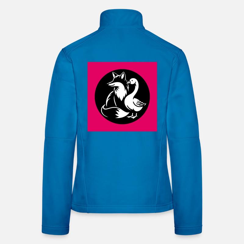 Fuchs und Gans in Freundschaft Frauen Softshelljacke