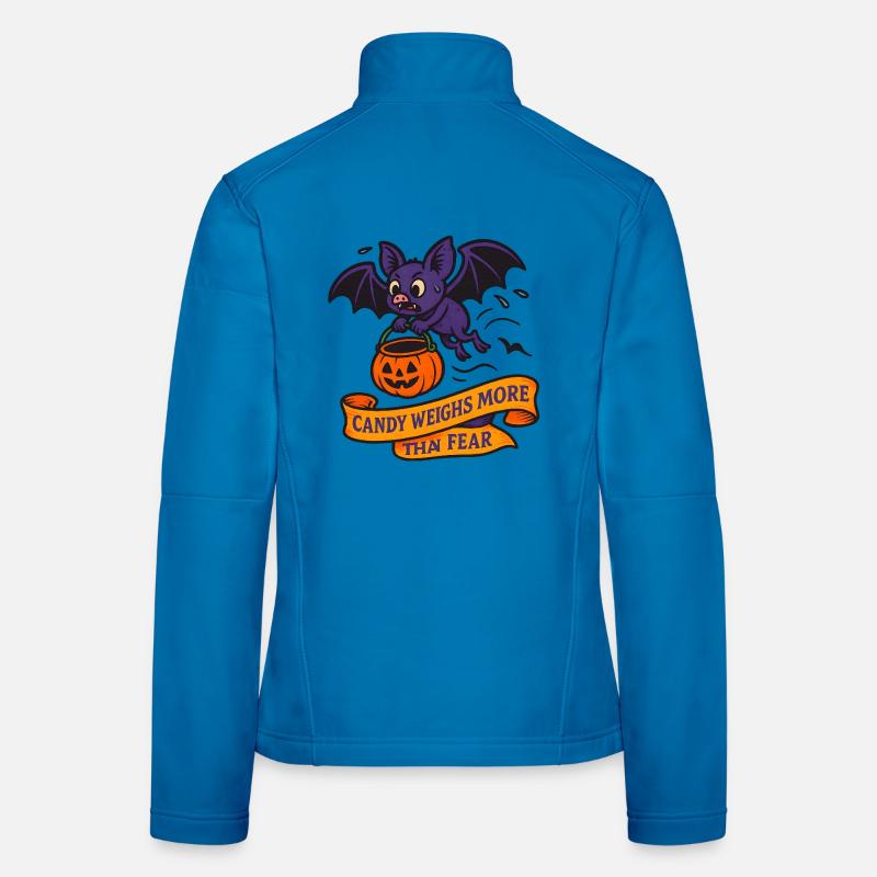 Spooky Halloween Bat with Pumpkin - Women's Softshell Jacket - light blue