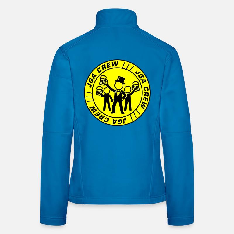 Conception de logo d’équipage d’enterrement de vie de garçon Veste en tissu softshell Femme