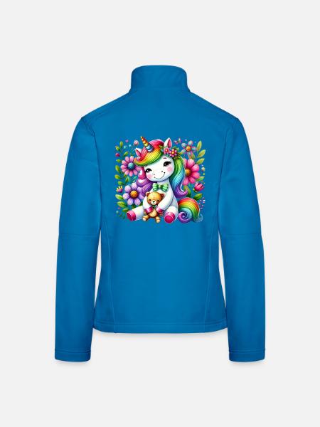 Licorne arc-en-ciel Floral Dream - Veste en tissu softshell Femme - bleu clair - Dos