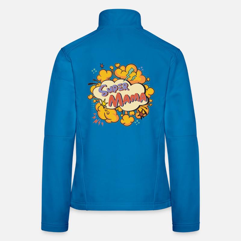 Super Mom Comic Explosion - Veste en tissu softshell Femme - bleu clair