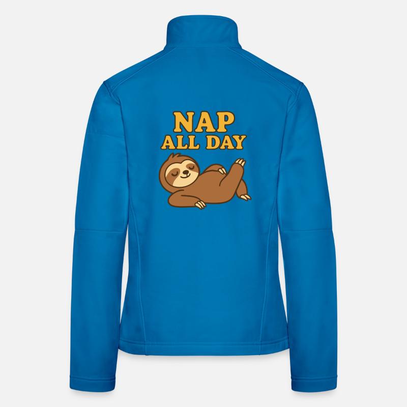 Faultier Nap All Day Lustiges Chill Design - Women's Softshell Jacket - light blue