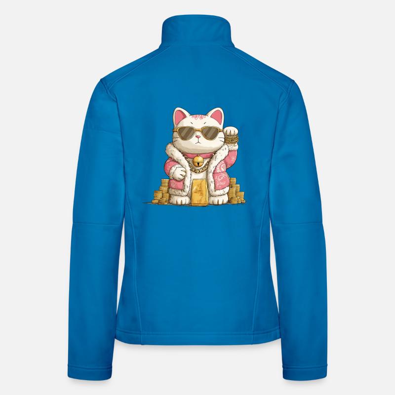 Maneki Neko doré Veste en tissu softshell Femme