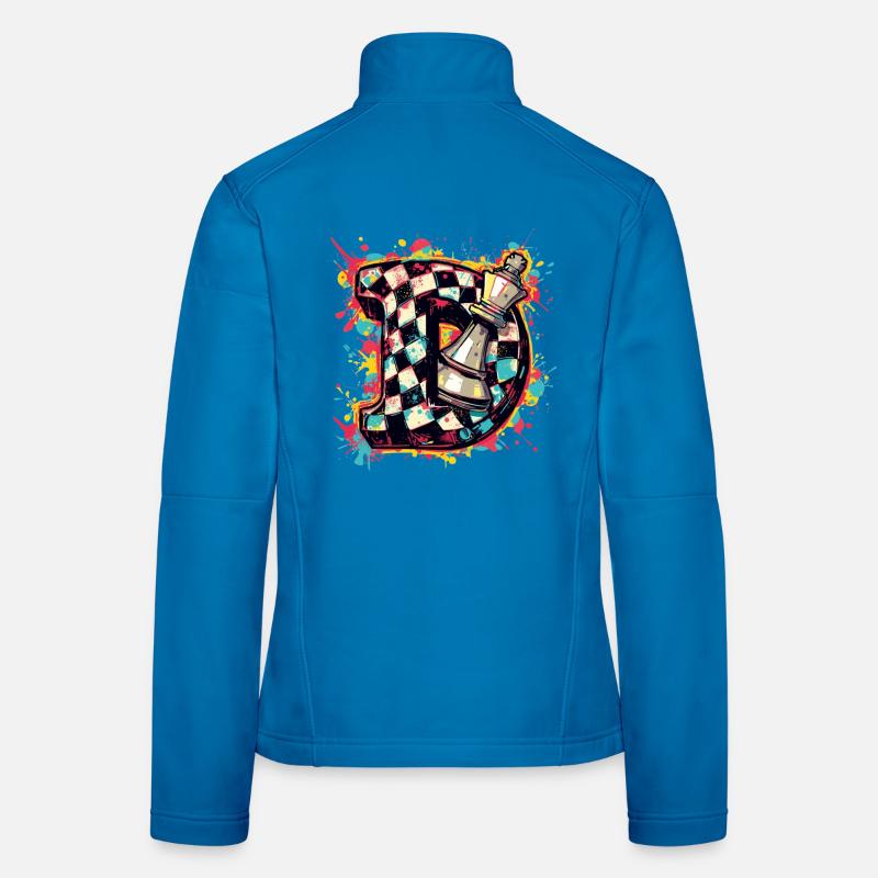 Lady Graffiti Color Explosion Chess Player Women's Softshell Jacket