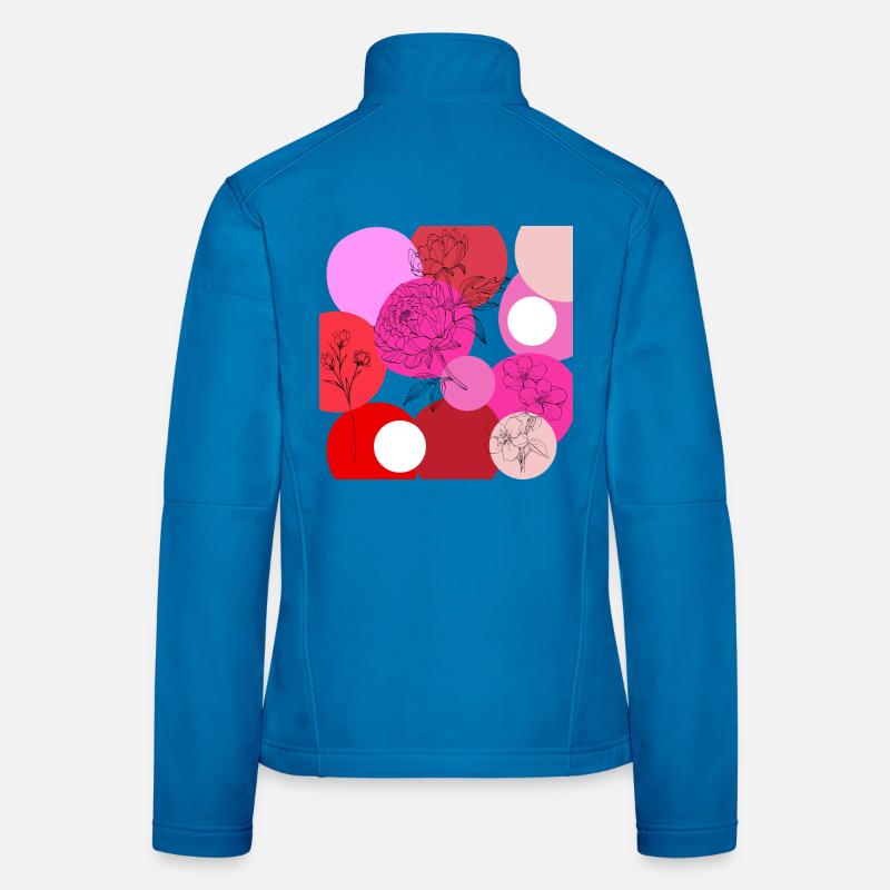 Florale Linien über Farbkreise Frauen Softshelljacke