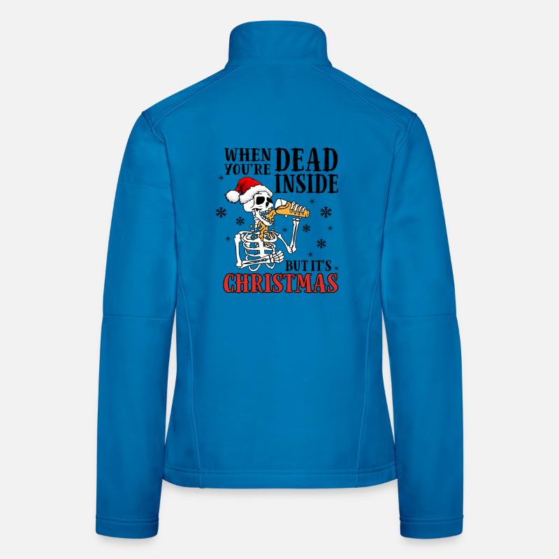 Skeleton sings Christmas in Santa hat - Women's Softshell Jacket - light blue