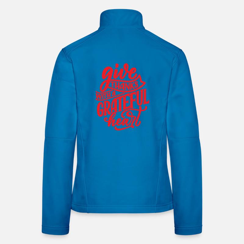 Give Thanks With A Grateful Heart - Women's Softshell Jacket - light blue