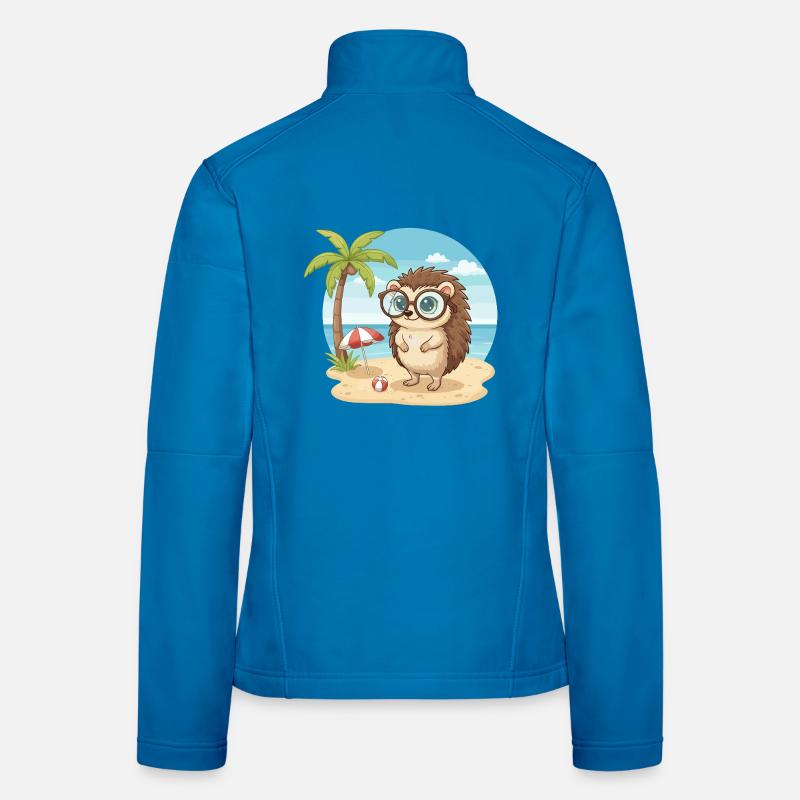 Süßer Igel mit Brille Strand-Sommerurlaub Frauen Softshelljacke