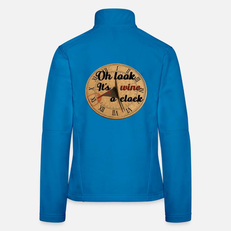 Oh regarde, c’est l’heure du vin – Illustration du cadran solaire Veste en tissu softshell Femme