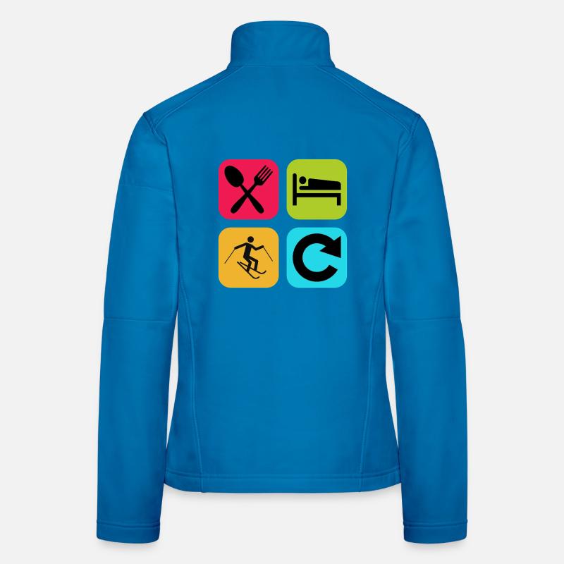 Eat Sleep Skiing Repeat Funny Quote Snow Women's Softshell Jacket