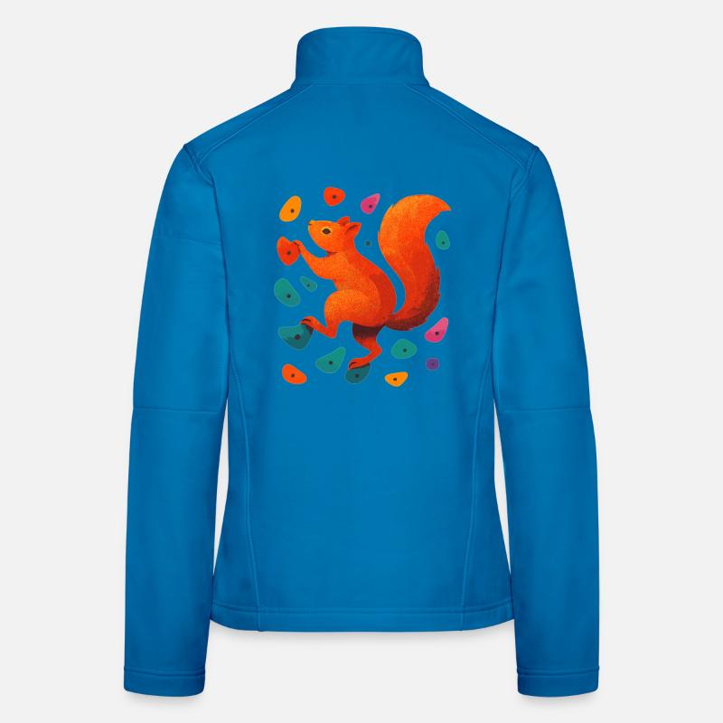 Bouldering Squirrel Climbing Motivation Gift Women's Softshell Jacket
