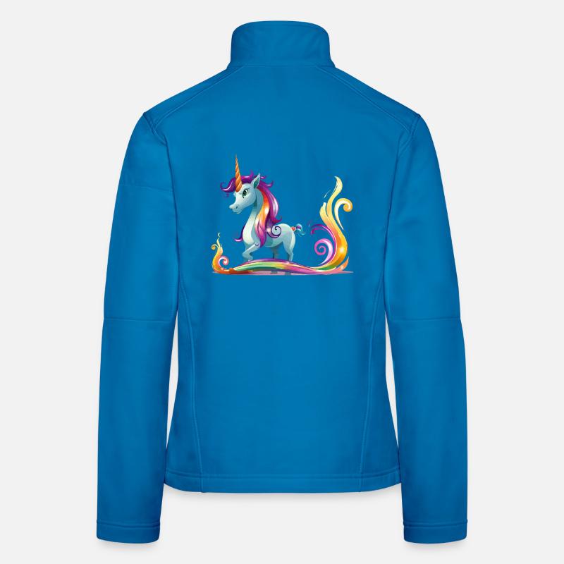 Regenbogen-Einhorn Farbströme Frauen Softshelljacke