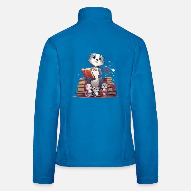 Lernbiber mit Büchern Frauen Softshelljacke