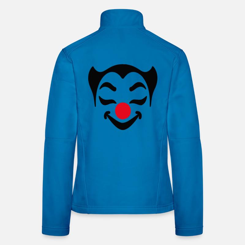 Carnaval du visage de clown joyeux Carnaval Carnaval Veste en tissu softshell Femme