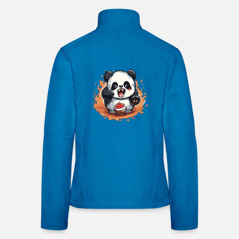 Panda Fire Cupcake Cartoon Women's Softshell Jacket