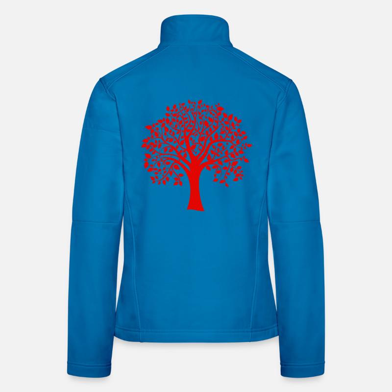 Base Red Jumbo Tree Print Silhouette Women's Softshell Jacket