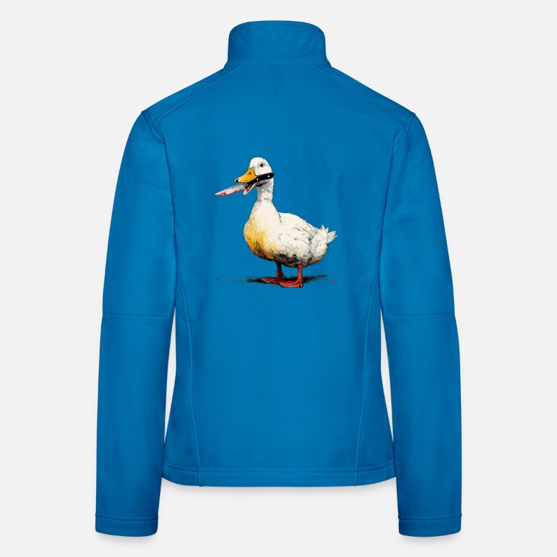 Duck with knife in its beak - Women's Softshell Jacket - light blue