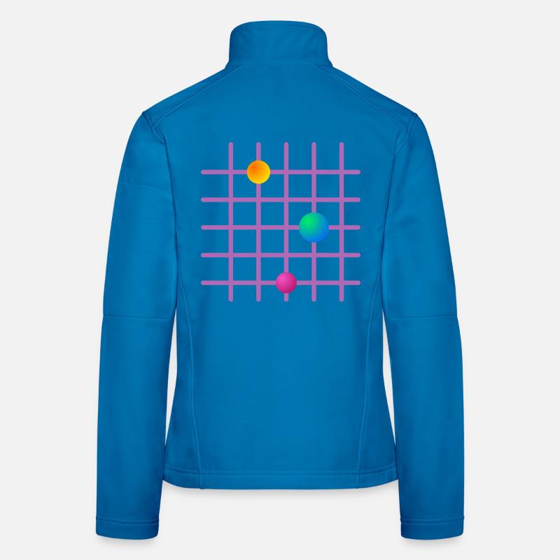 Farbiges Kugelraster im Grid-Design - Frauen Softshelljacke - Lichtblau