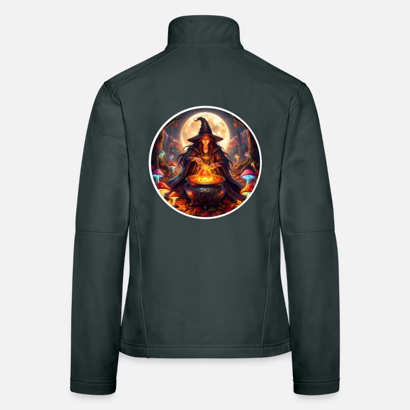 Moonlit Witch Cauldron Magic Women's Softshell Jacket