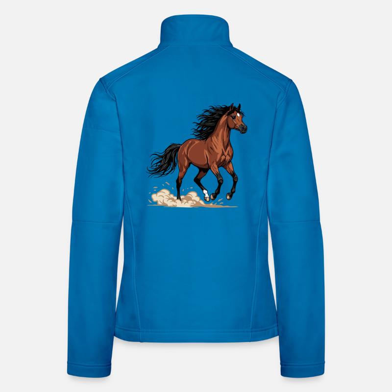 Horse Chestnut Arabian Gallop Dust Equestrian - Women's Softshell Jacket - light blue
