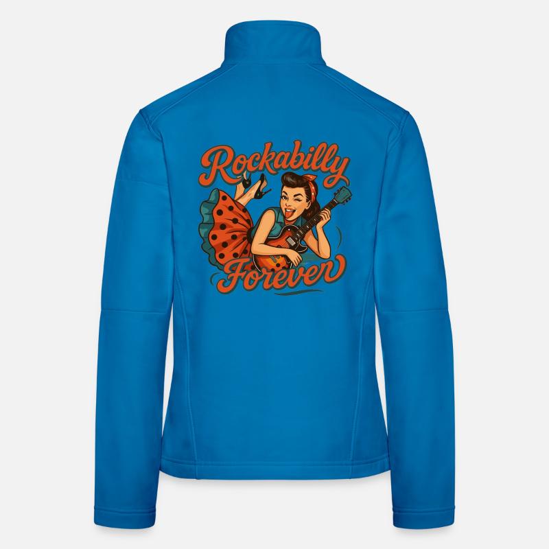 Rockabilly Forever: Rockabella mit E-Gitarre Frauen Softshelljacke