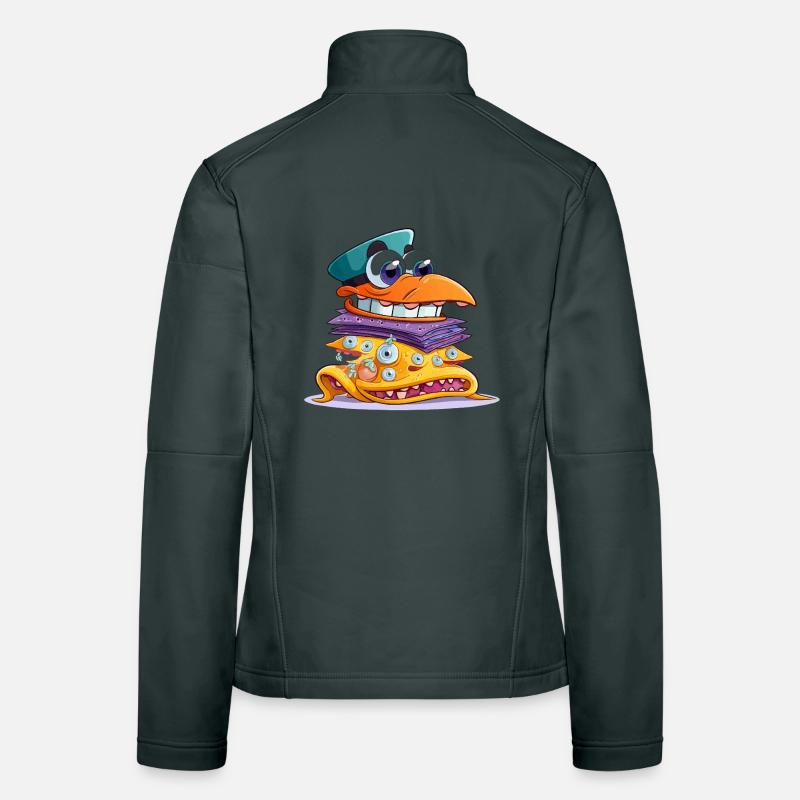 Colorful MonsterStack Sandwich Women's Softshell Jacket