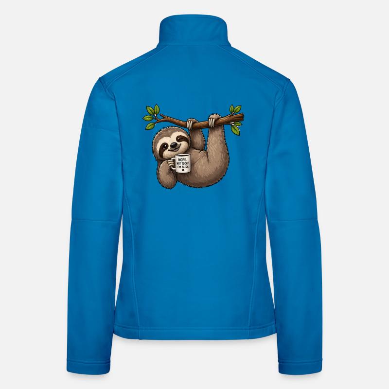 Lazy Sloth Coffee Break Women's Softshell Jacket