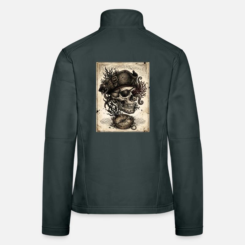 Pirate skull and compass Women's Softshell Jacket