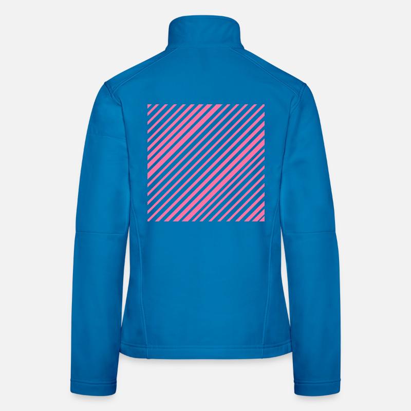 Graphic lines with diagonal stripes L pink Women's Softshell Jacket