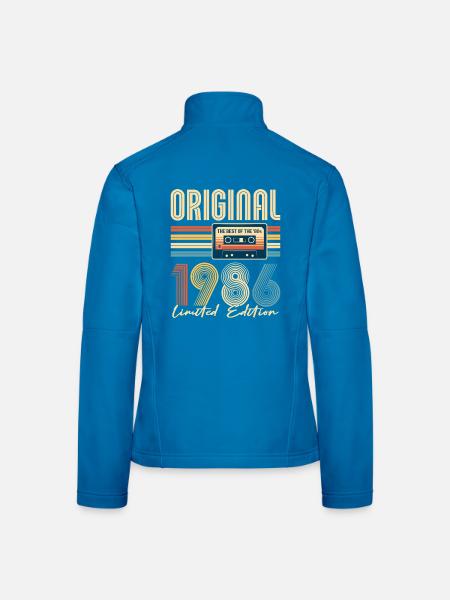 40. Geburtstag, 40 Jahre, Original 1986 - Frauen Softshelljacke - Lichtblau