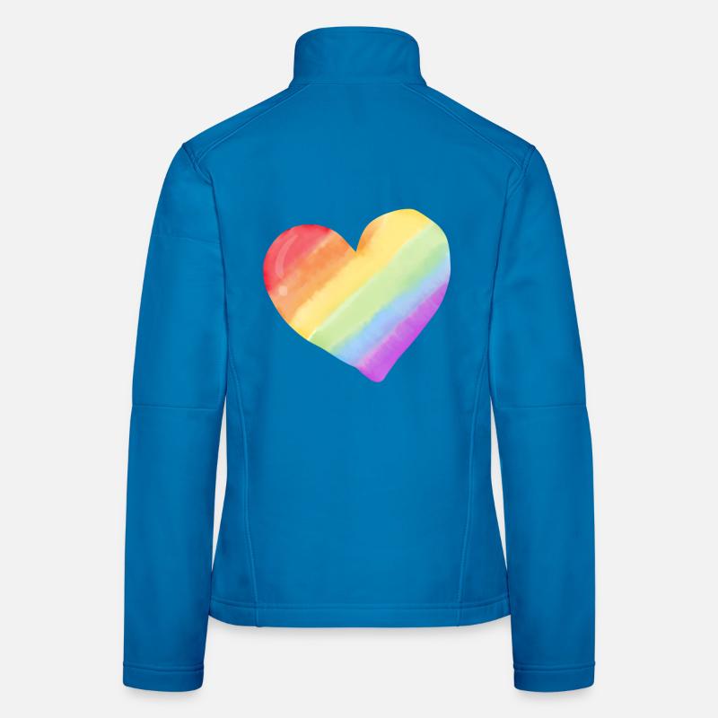 Regenbogen Aquarell Herz Frauen Softshelljacke