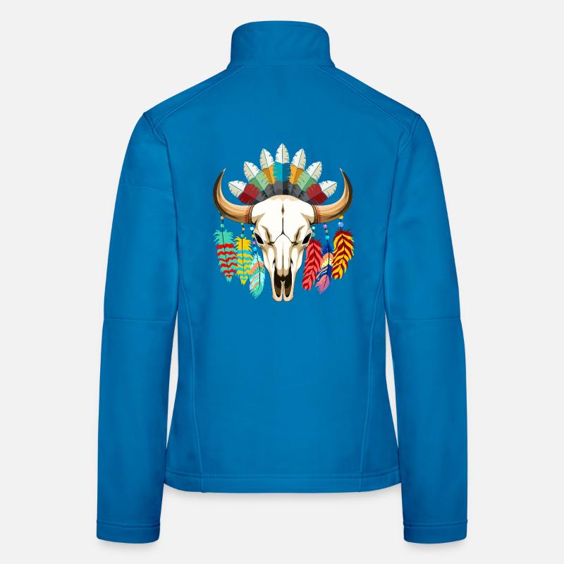 Buffalo Skull Native American Art Women's Softshell Jacket