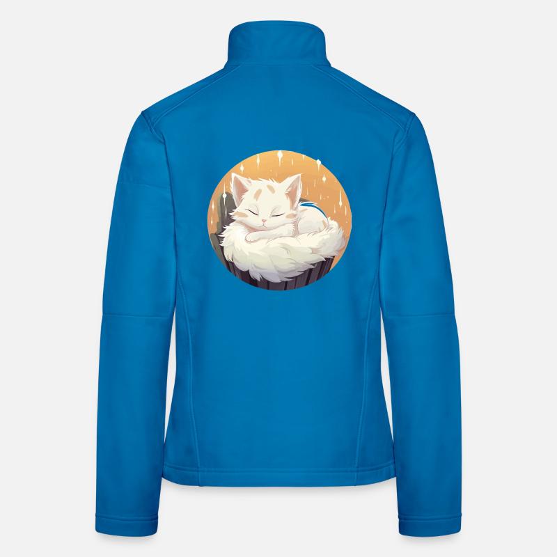 Sleeping cat in a circle Women's Softshell Jacket