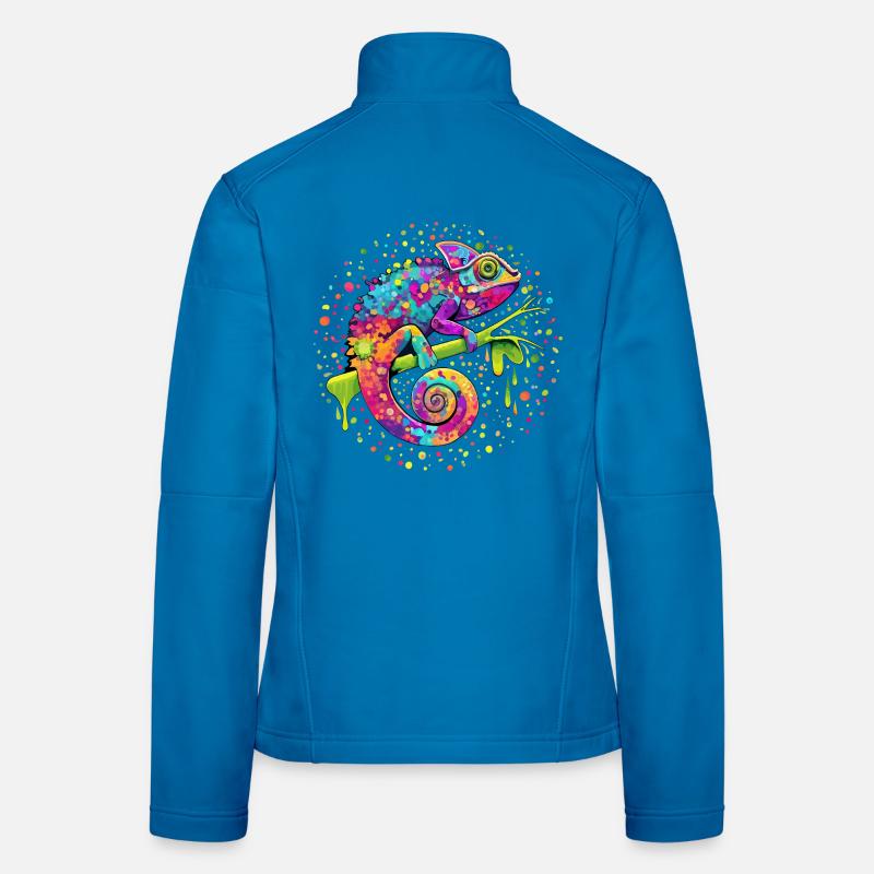 Fantasme de l’aquarelle caméléon Veste en tissu softshell Femme