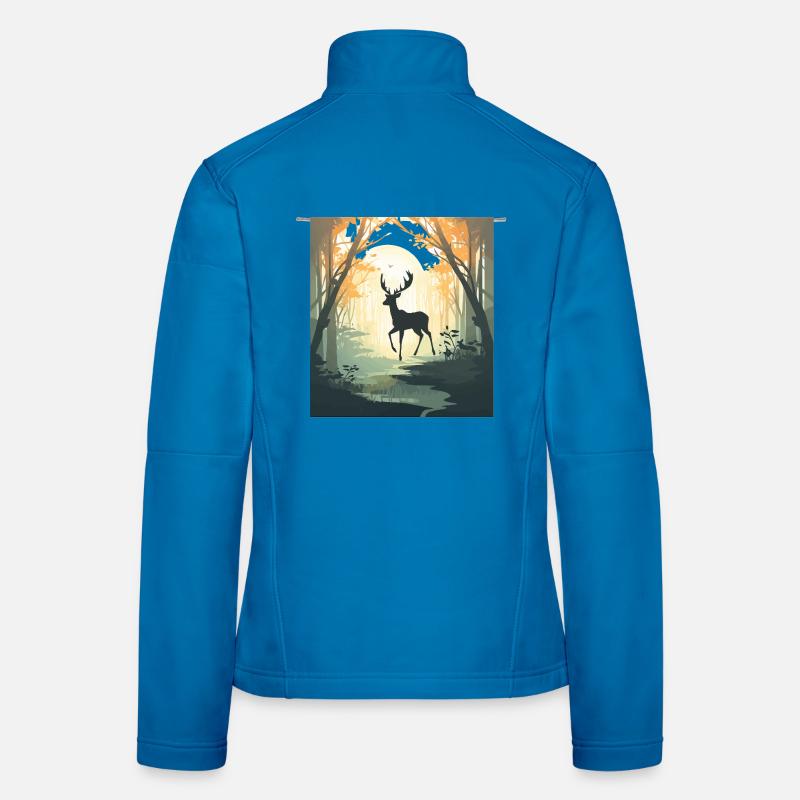 Hirsch im Herbstwald Frauen Softshelljacke