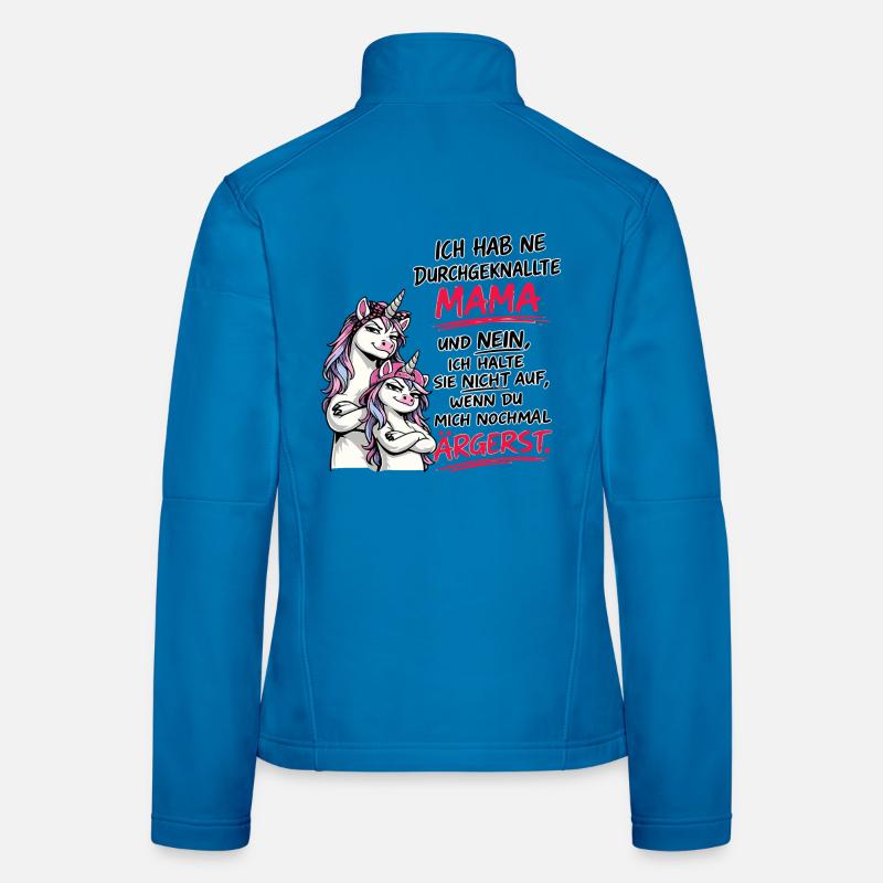 Durchgeknallte Mama Unicorn Spruch Frauen Softshelljacke
