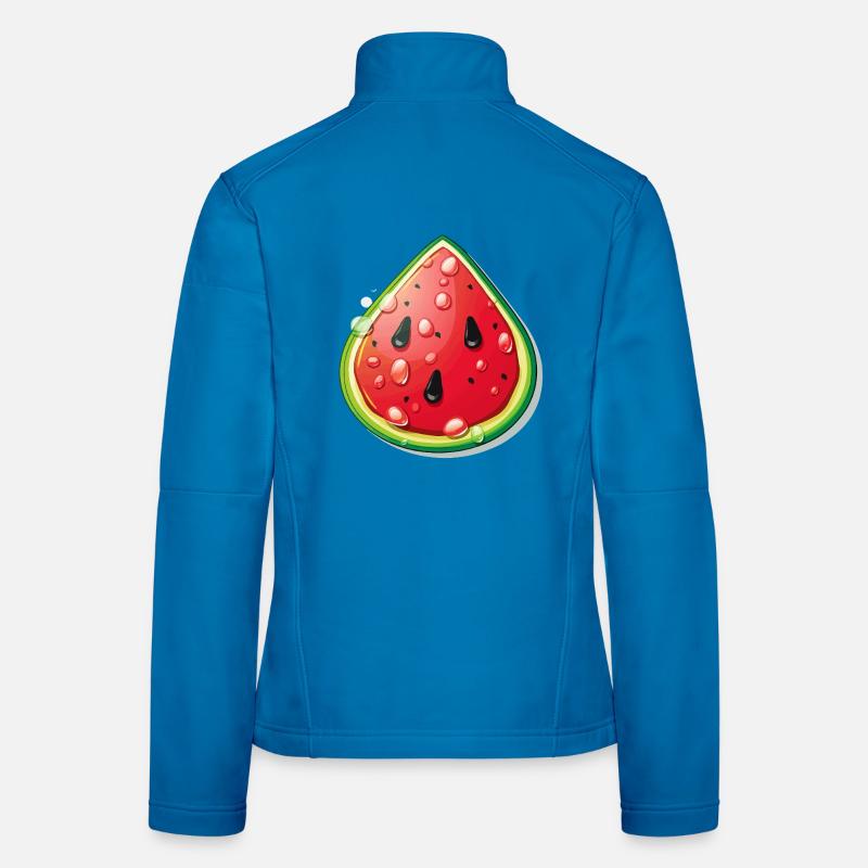 Tranche de dessin animé à la pastèque fraîche Veste en tissu softshell Femme