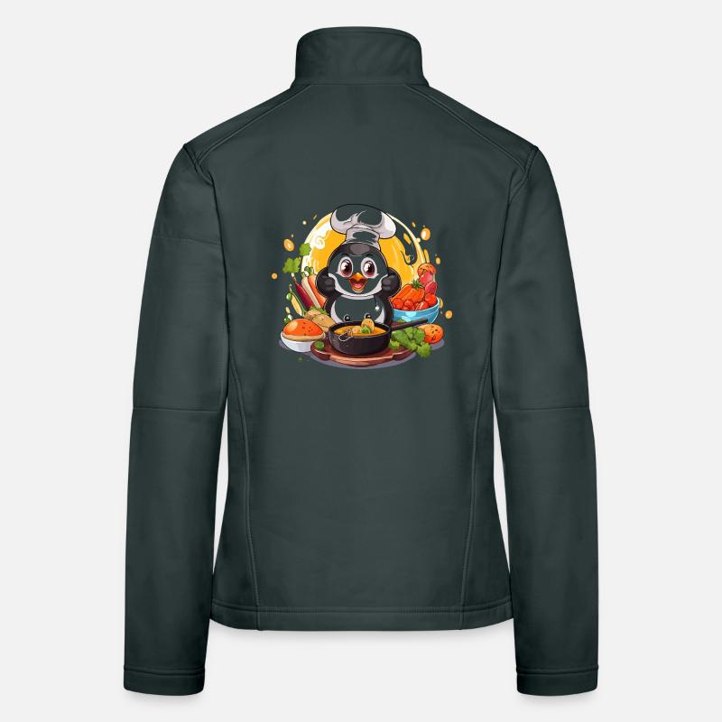 Kitchen Penguin Culinary Art Women's Softshell Jacket