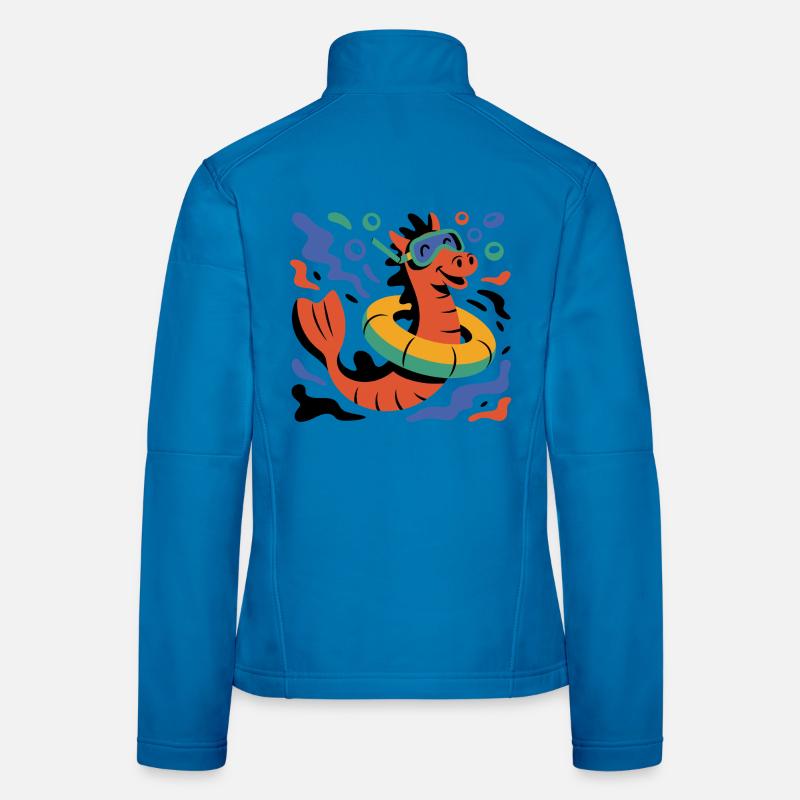 Cooles Seepferd Frauen Softshelljacke